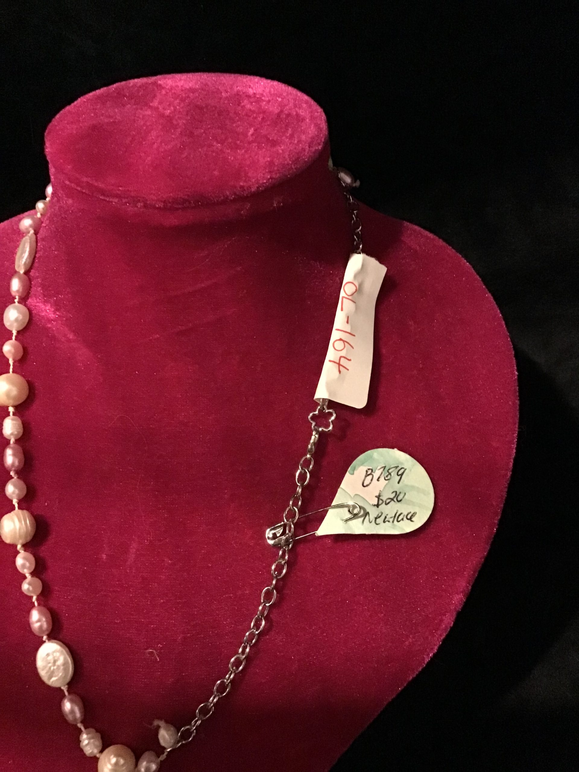 OL-164 Necklace (Pink, White & Beige) B-789 - Image 2