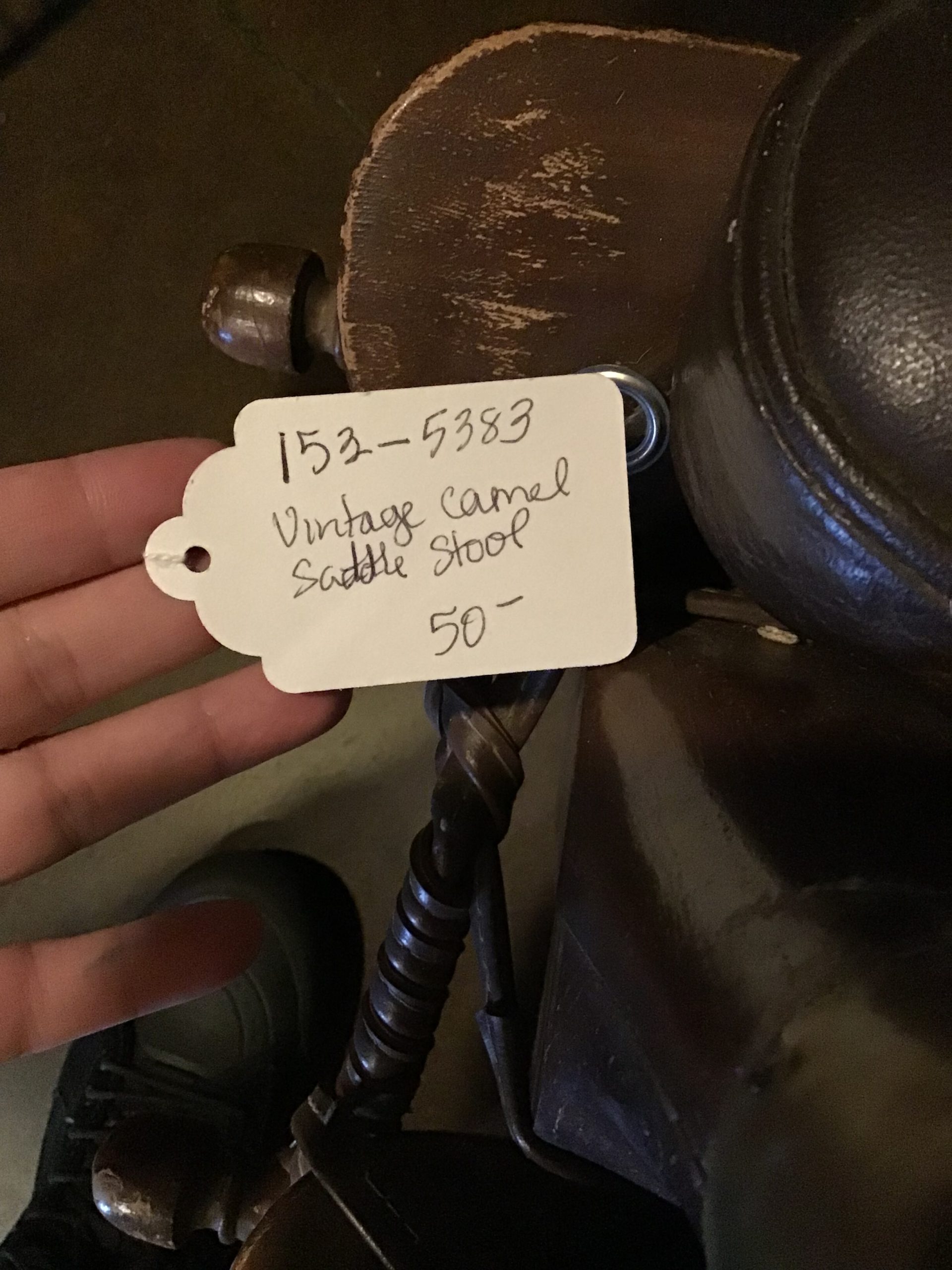 OL-167 Vintage Camel Saddle Stool B-153 - Image 3