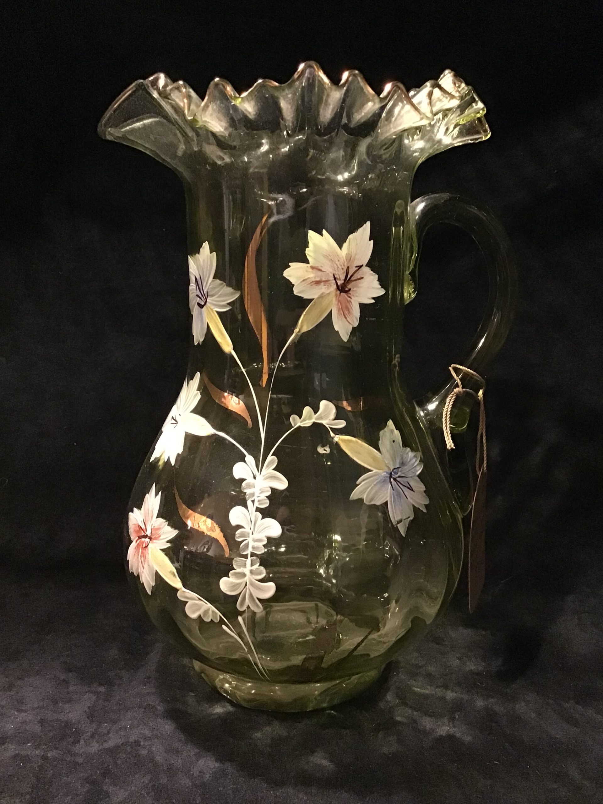 OL-175 Antique Painted Floral Pitcher B-881