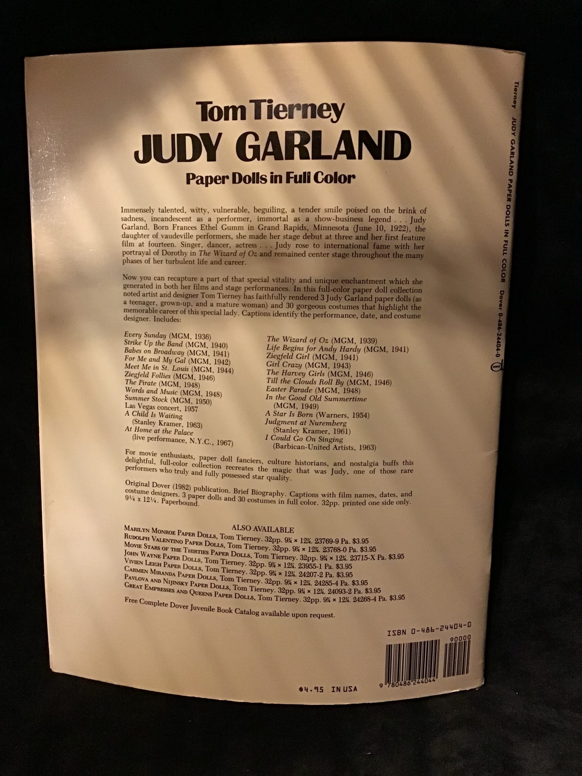 OL-189 Judy Garland Paper Doll Book B-868 12" Tall - Image 2