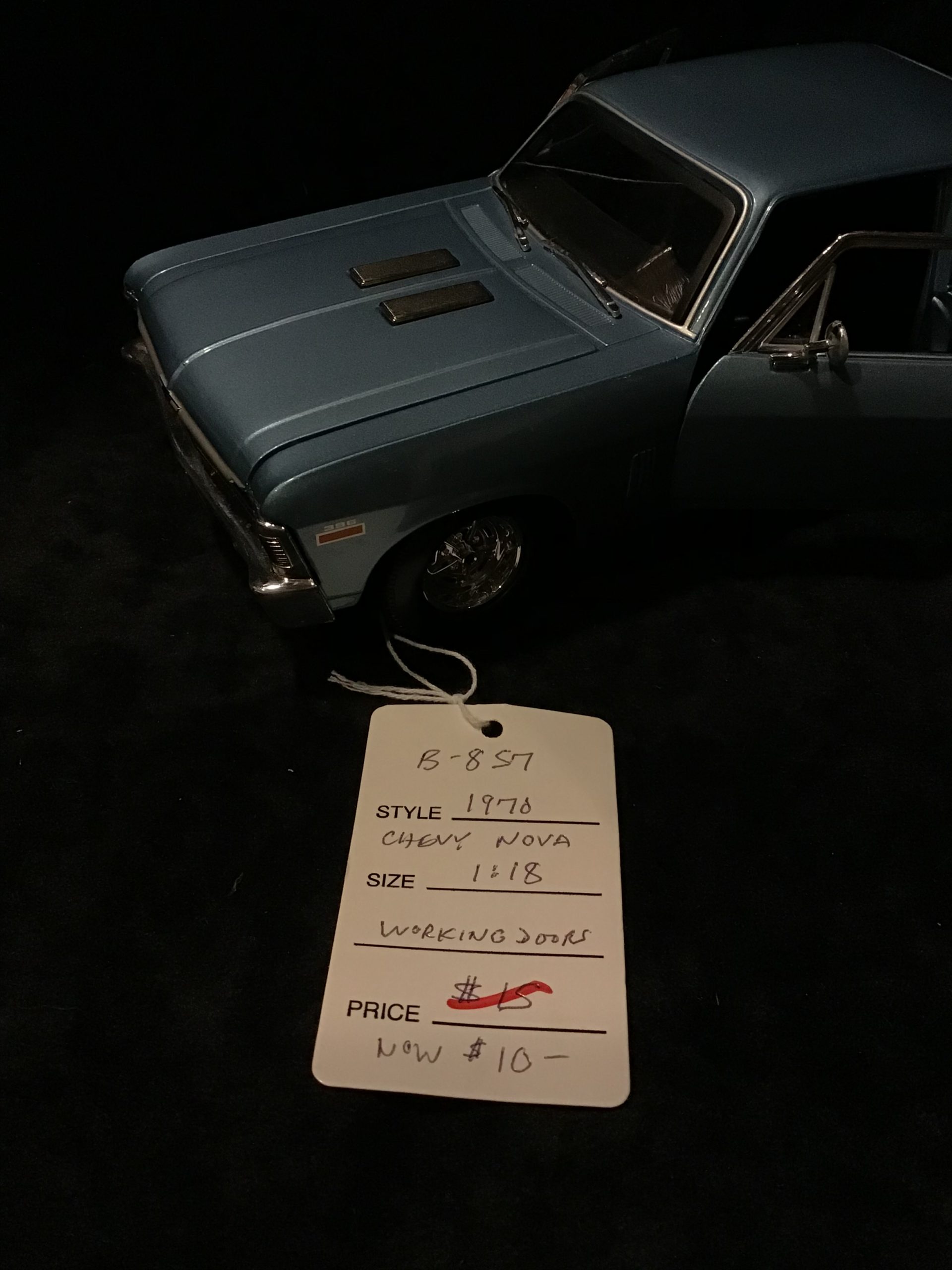 OL-193 1970 Chevy Nova with Working Doors (missing trunk) B-857 1/18th scale - Image 2